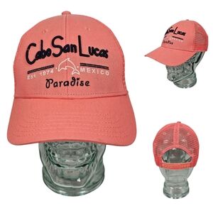 Cabo San Lucas Mexico Paradise Trucker Hat‎ Snapback Cap Pink Caribbean Side